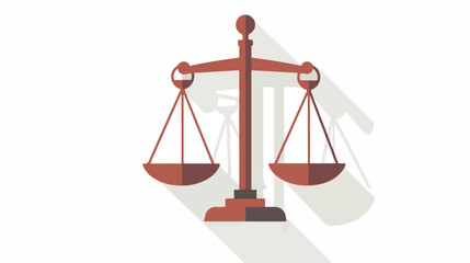 Scale flat design long shadow icon. Scales of justice