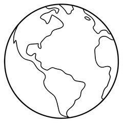 earth  line art one single continuous one line out line vector art  drawing  and tattoo design,vector silhouette illustration