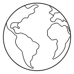 earth  line art one single continuous one line out line vector art  drawing  and tattoo design,vector silhouette illustration