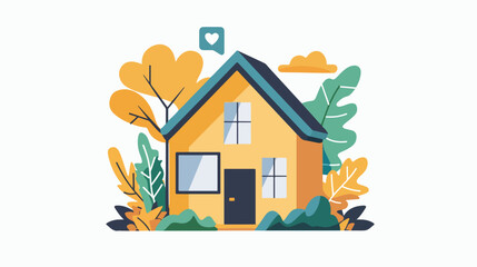 Conceptual flat design icon of home care Flat vector