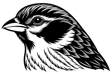 Naklejka premium sparrow-head-vector-illustration