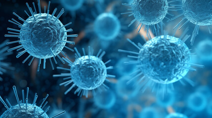 Blue viruses in infected organism background, photo shot --ar 16:9 --v 5.2 Job ID: 126fb009-dac6-46ad-9a9b-2a160c9297b5