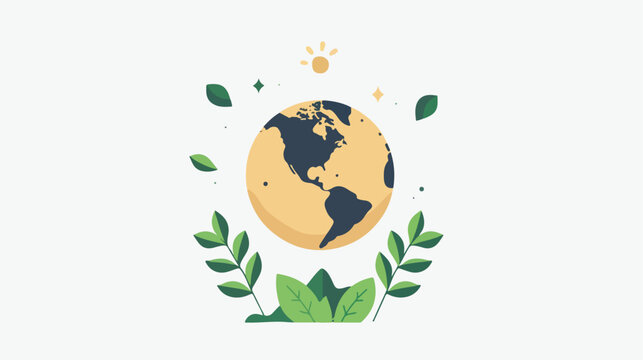 Growth Eco Friendly Globe Abstract Flat Color Icon