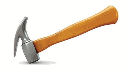 Hammer for carpentry work flat isolated object on white