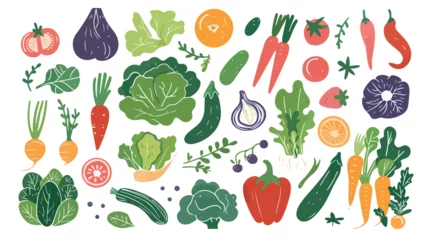 Fotobehang Hand drawn vector illustration - Fresh vegetables © Roses