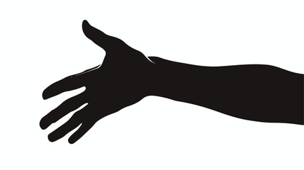 Hand human silhouette isolated icon vector illustrati