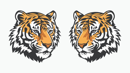 Head tiger vector illustration flat vector