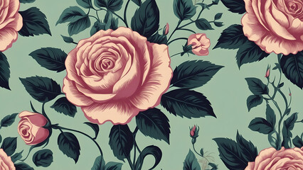 Elegant Vintage Rose Pattern