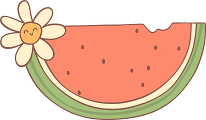 Groovy retro summer watermelon