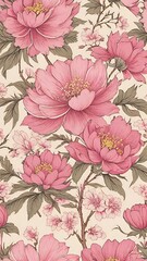 exquisite floral designs, each featuring delicate pink blossoms set against a vintage, pastel background
