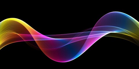 Abstract holographic iridescent neon colorful lines glowing background