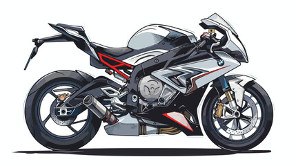 Sketch of a sport motorcycle vector flat vector isolated