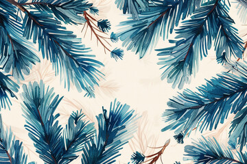 Fototapeta na wymiar A beautiful pattern of pine branches. design for textiles and wrapping paper.