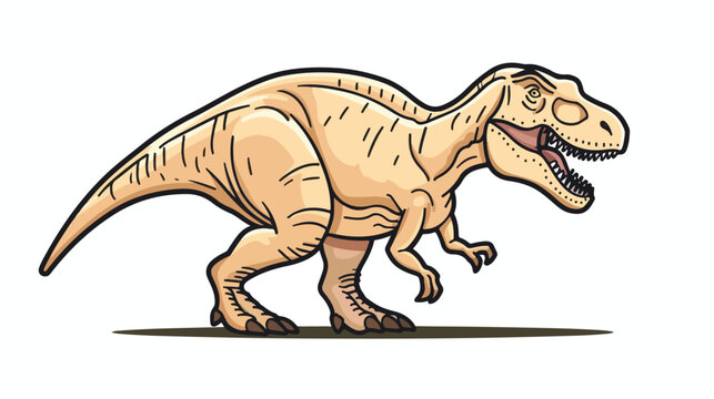 Illustration of T-rex line art flat vector 
