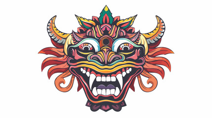 Sri Lankan devil dancing mask with big teeth vector 