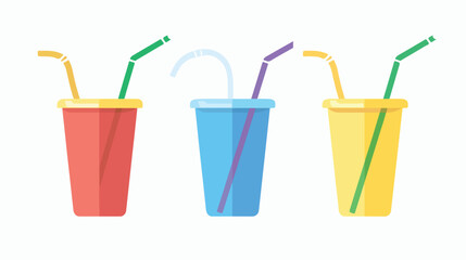 Straws icon simple on white background flat vector 