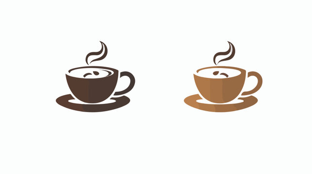 Creative simple coffee logo vector design Flat vector