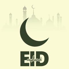eid mubarak logo design vector template