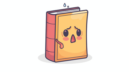 Crying diary mascot style Flat vector 