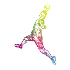 person in action Coloring Basketball Player Free Vector Download 