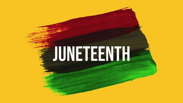 Juneteenth Flag Brush Strokes One at a Time with Lettering
