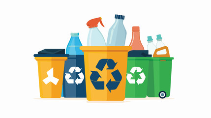 Isolated recycling icon on white background. flat vector