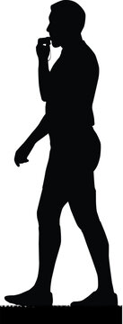 black silhouette referee blowing whistle walking clip art preview