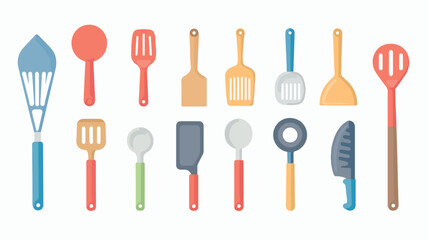 Kitchen tool sign icon flat vector isolated on white