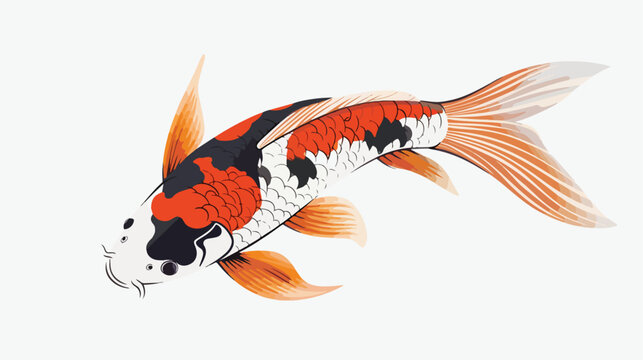 Koi fish logo illustration design template flat vector