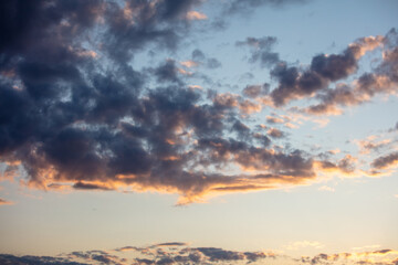 Beautiful clouds at sunset. Background
