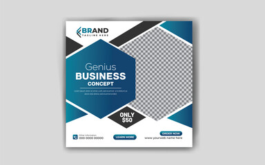 Corporate business social media post advertisement banner design  template