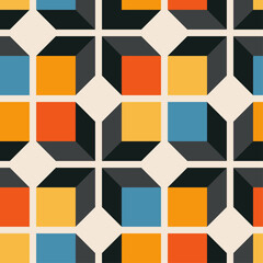 Trendy minimalist seamless pattern with abstract creative geometric composition