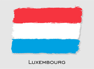 Luxembourg flag brush stroke design. National flag of Luxembourg. 