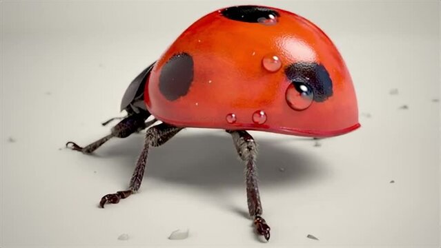 3d realistic animation ladybug