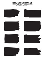 collection of black paint, ink brush strokes, brushes, lines, grungy. Dirty artistic design elements, boxes, frames. Vector illustration. Isolated on white background