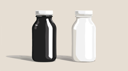 Milk can isolated in black and white flat vector isolated
