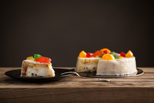 Typical Sicilian Cakes, traditional cakes, traditional pie, Sicilian cassata pie, slice of  Typical Sicilian sweets, Sicilian Cassata