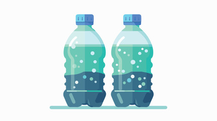 Mineral water bottles icon vector illustration logo