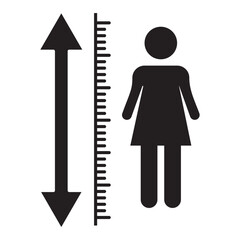 Tall scale icon. Vector Illustration height symbol. Tall person icon. 