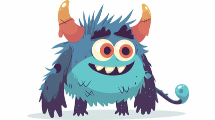 Monster illustration. Cute cartoon character design.