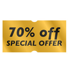 70 Percent Discount Special Offer Sign