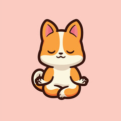cute cartoon vector illustration design of yoga dog