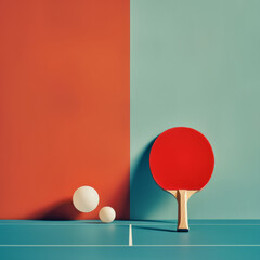 Design a series of minimalist artworks showcasing the elegance and precision of table tennis equipment.
