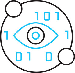 Eye scan and Binary Number Icon