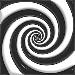 Hypnotic spiral background. Optical illusion style design. 3D illustration. Volumetric illustration
