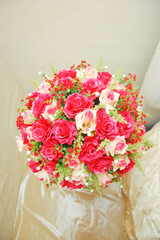 Wedding flower bouquet. Selective focus.