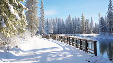 winter landscape with snow.