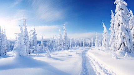 winter landscape with snow.