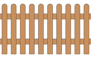 wooden fence - color illustration - seamless repeatable pattern
