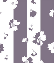 Seamless pattern Vector floral,shirt print,stripe print with flower.Trendy full of blooming flowers and leaves stripe seamless pattern.